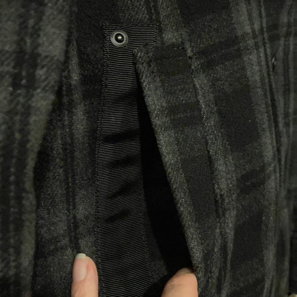 Jack & Jones Denim Gray/Black Plaid Hooded Marlow Wool Jacket Sz Medium - Picture 4 of 15